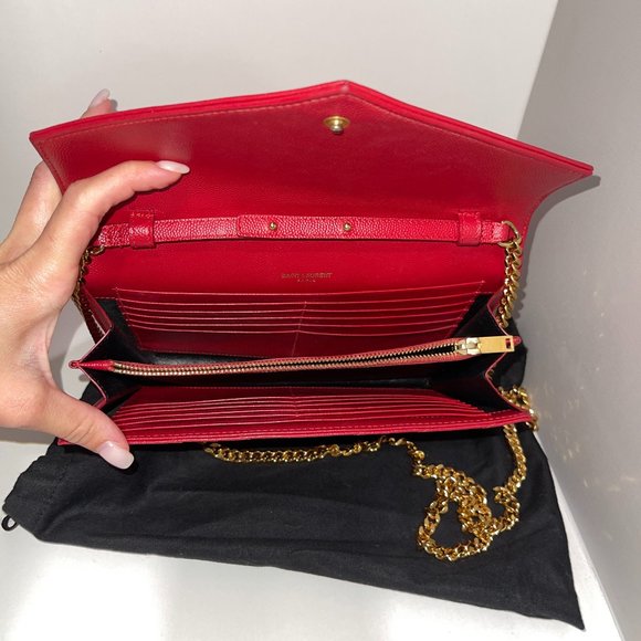 COPY - Saint Laurent Monogram Large Grain de Poudre Calfskin Wallet on Chain - … - Picture 7 of 9